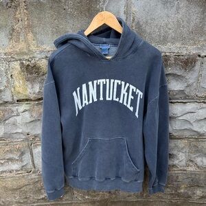 Vintage Nantucket Hoodie Large Blue Massachusetts Surf Beach Ocean 90s
